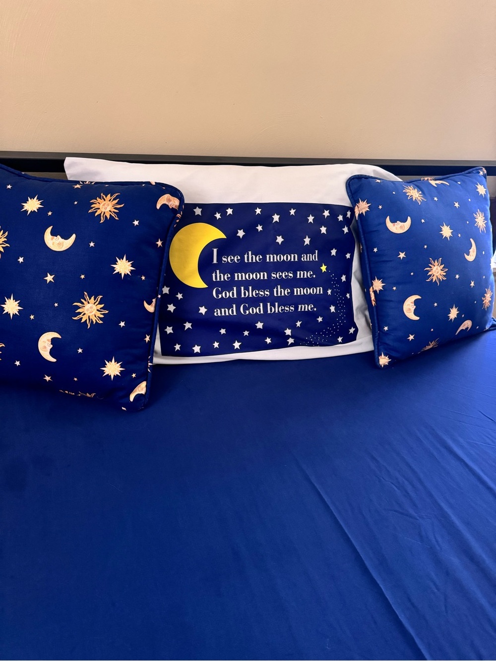 Vintage Celestial Moon & Stars Decorative Throw Pillows & Pillowcase - Navy Blue